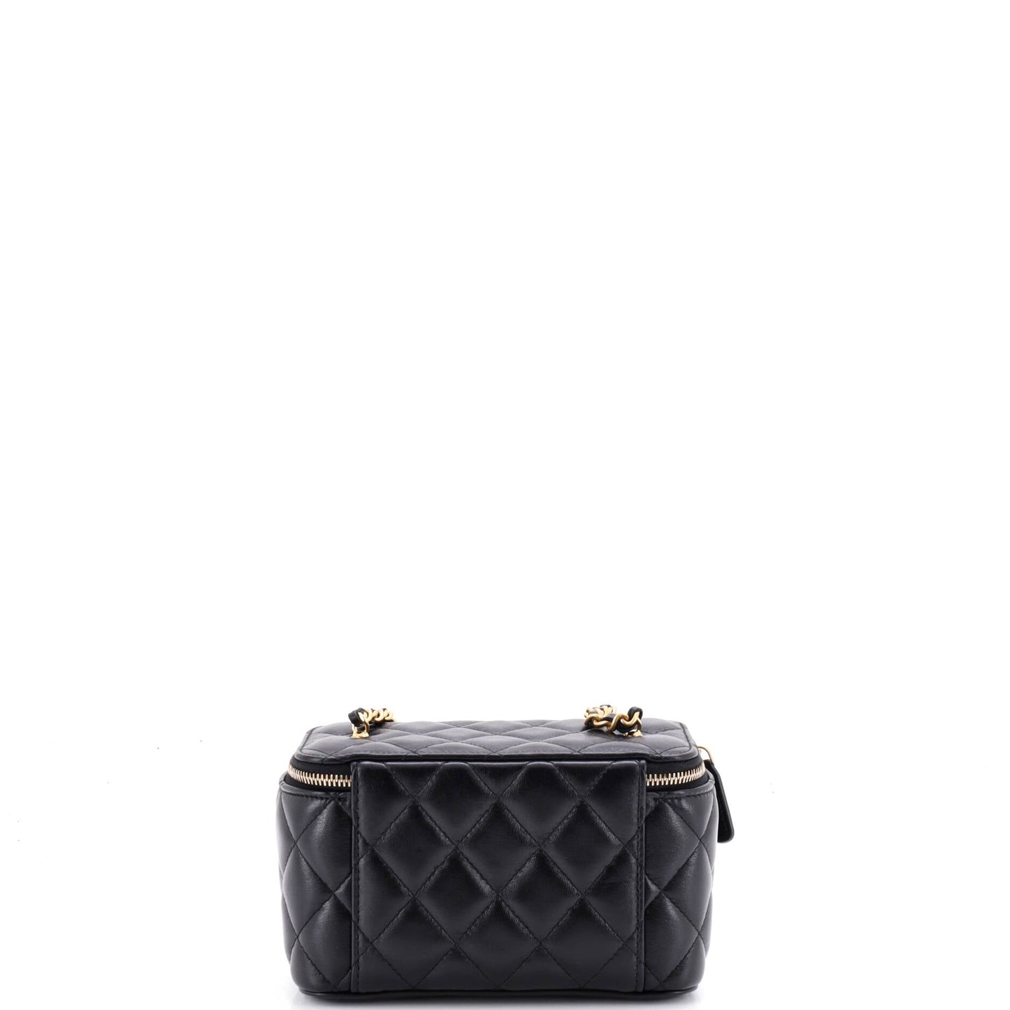 Enamel Multi CC Chain Vanity Case Quilted Lambskin Small