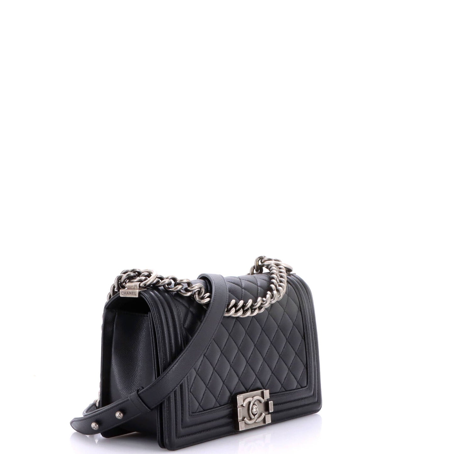 Boy Flap Bag Quilted Caviar Old Medium