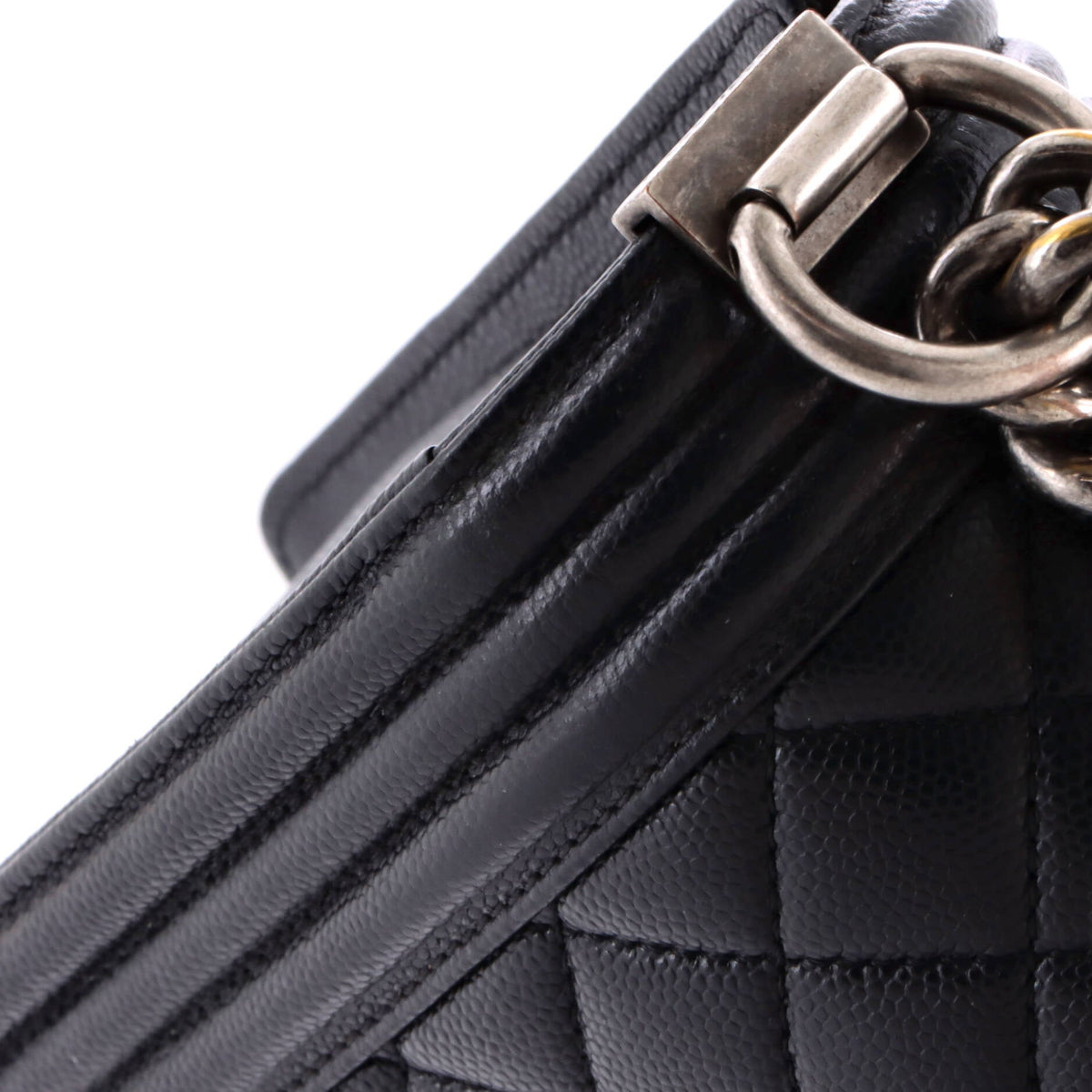Bolso Boy Solapa Acolchado Caviar Old Medium