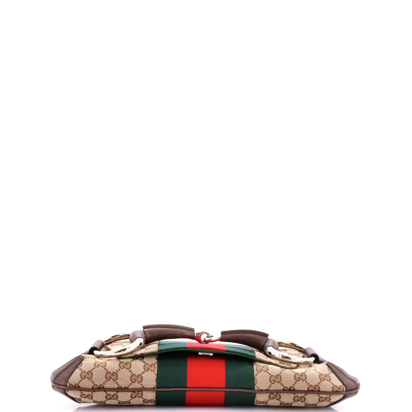 Horsebit NM Web Chain Clutch GG Canvas Medium