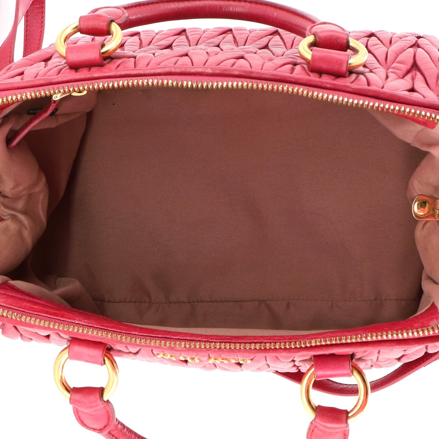 Zip Around Bauletto Bag Matelasse Leather Medium