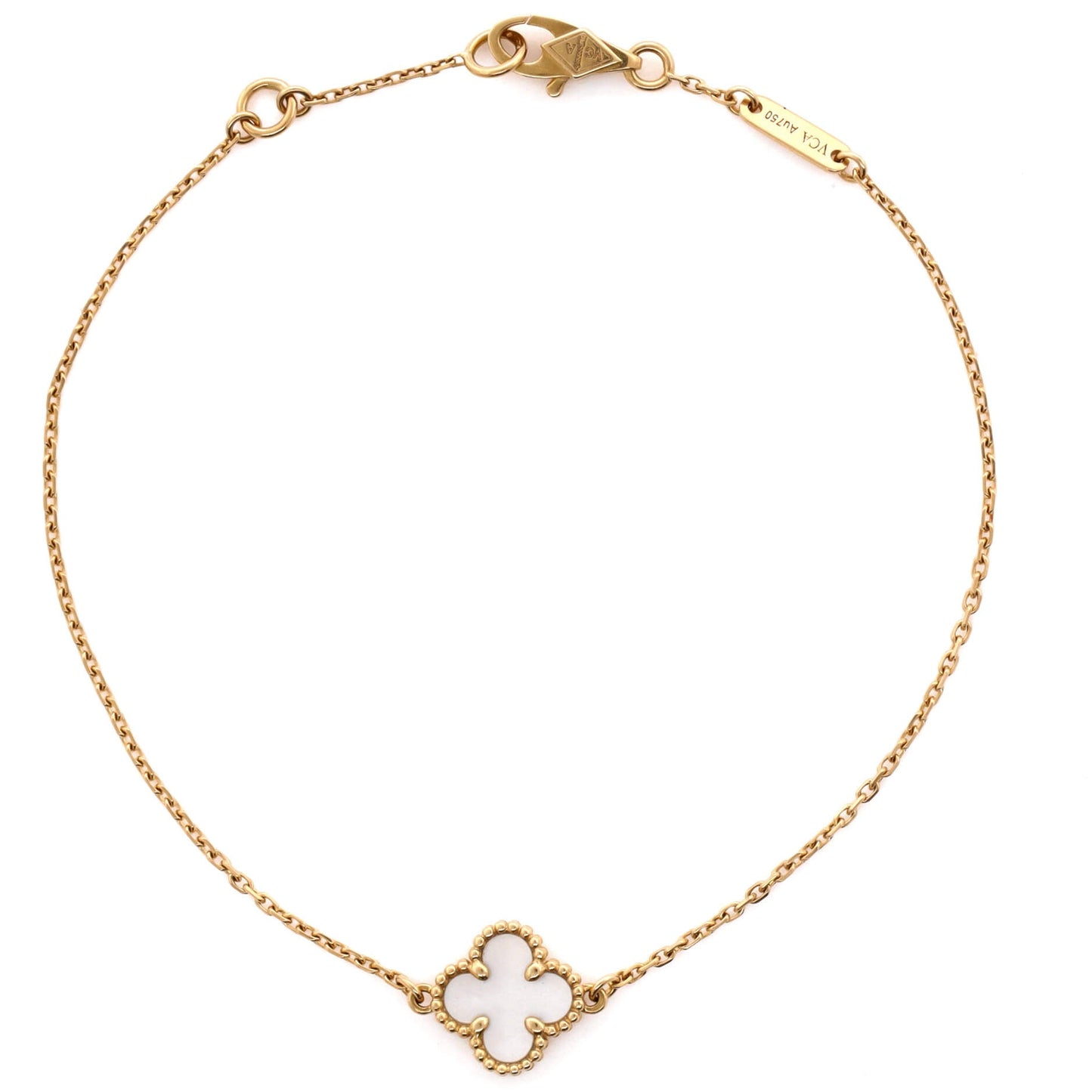 Sweet Alhambra Bracelet 18K Yellow Gold and Mother of Pearl