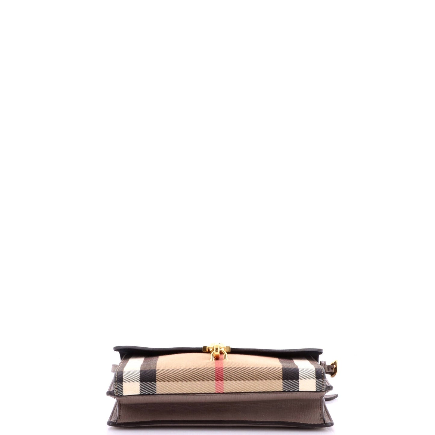 Macken Crossbody Bag Leather and House Check Canvas Small