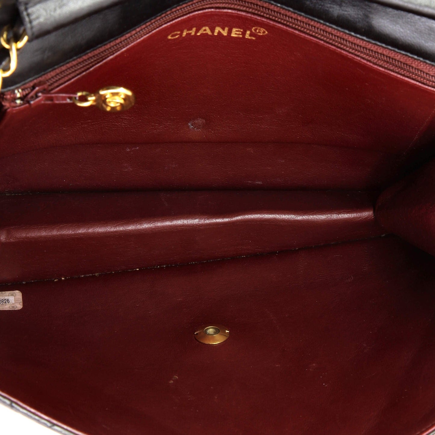 Vintage Clutch with Chain Quilted Leather Medium