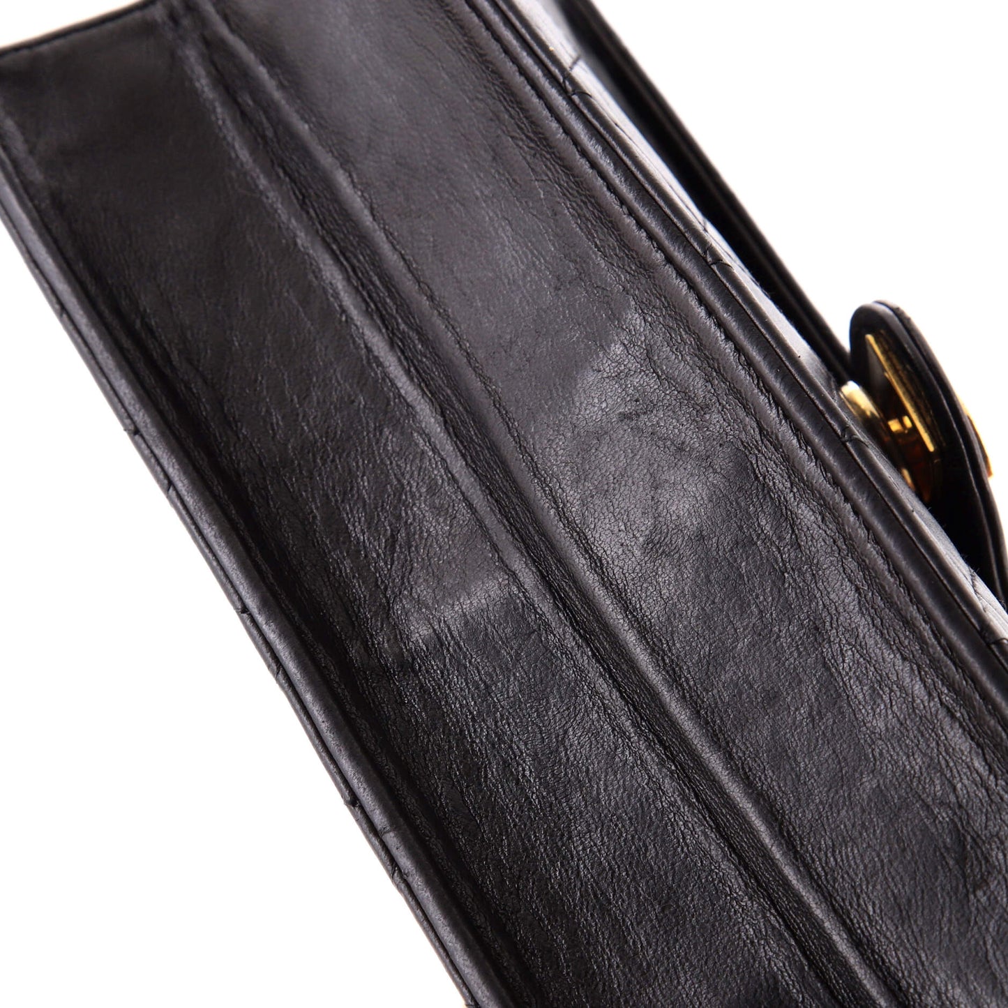 Vintage Clutch with Chain Quilted Leather Medium