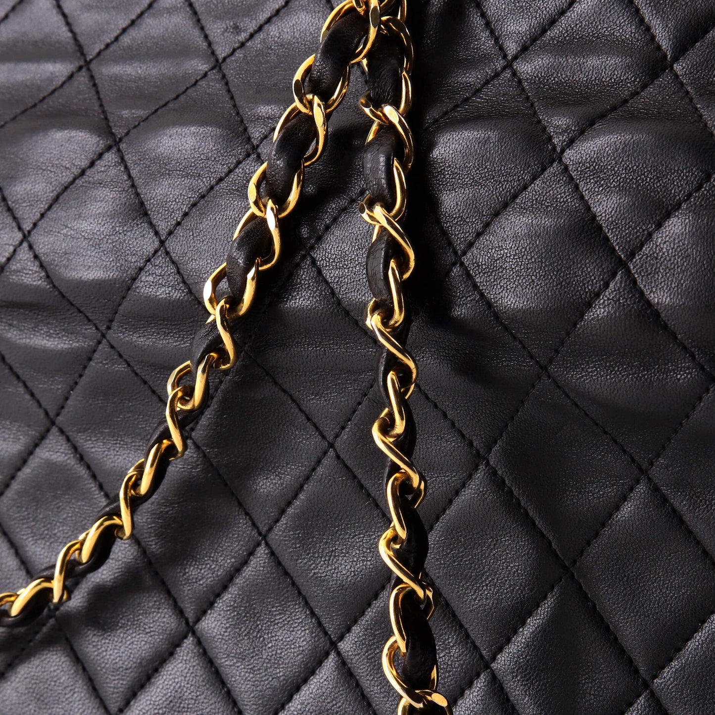 Vintage Clutch with Chain Quilted Leather Medium