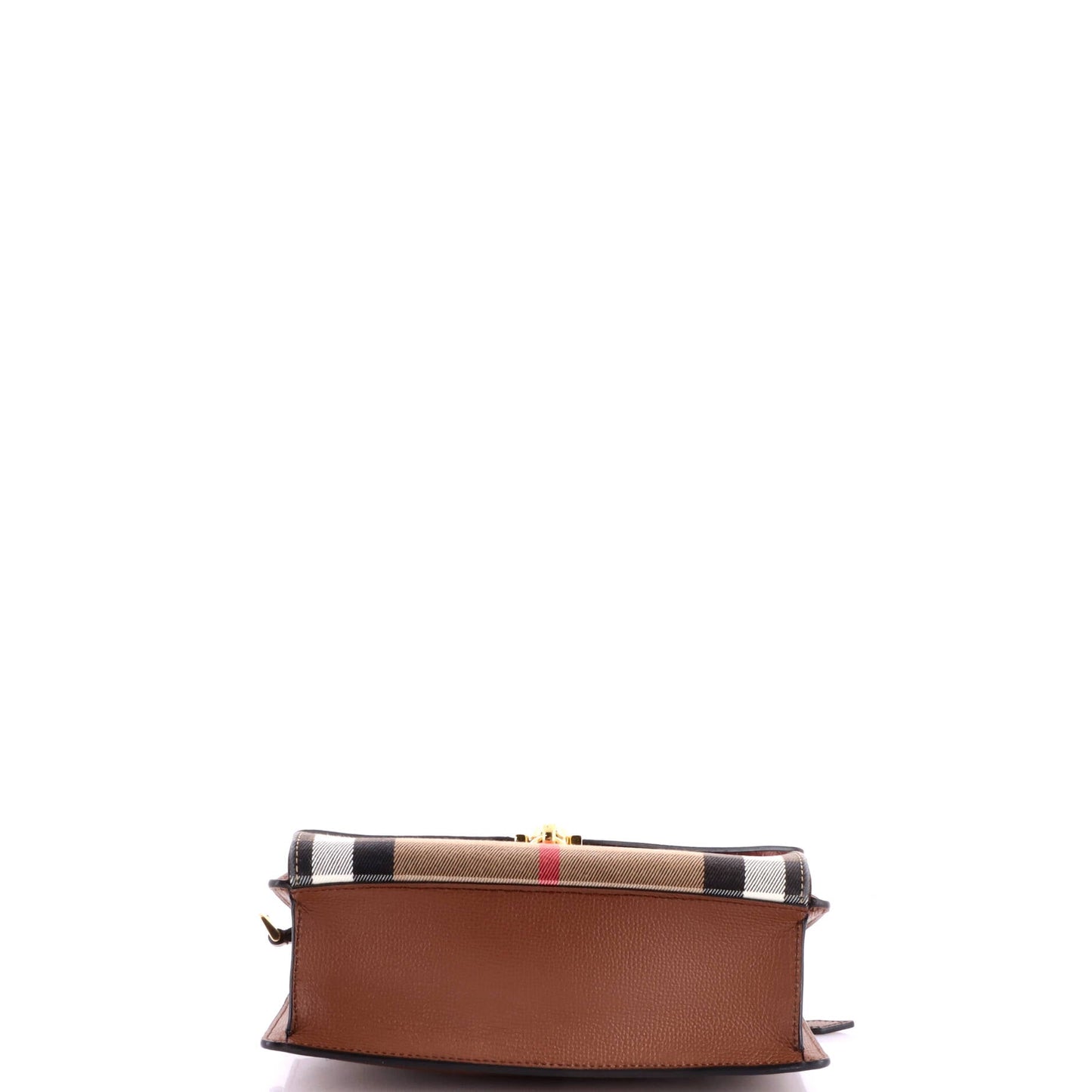 Macken Crossbody Bag Leather and House Check Canvas Small