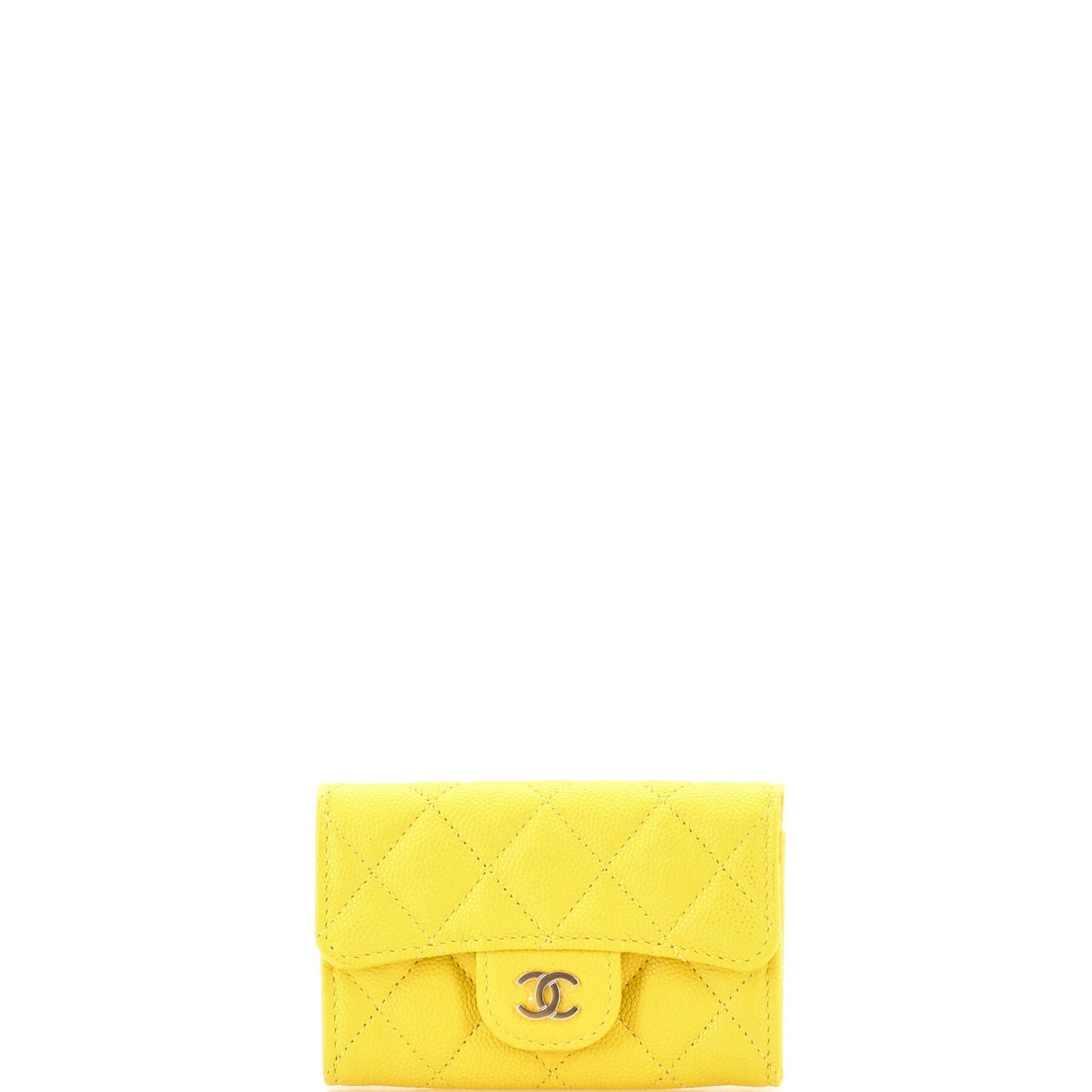 Classic Flap Card Case Quilted Caviar
