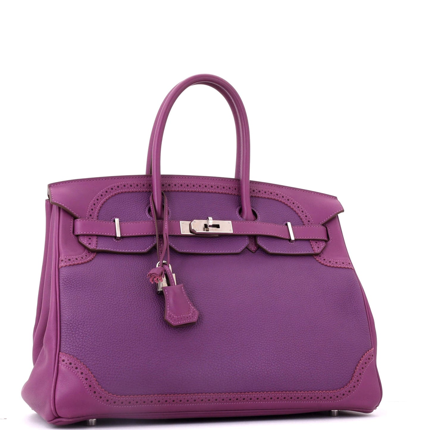 Birkin Ghillies Bag Anemone Togo and Swift with Palladium Hardware 35