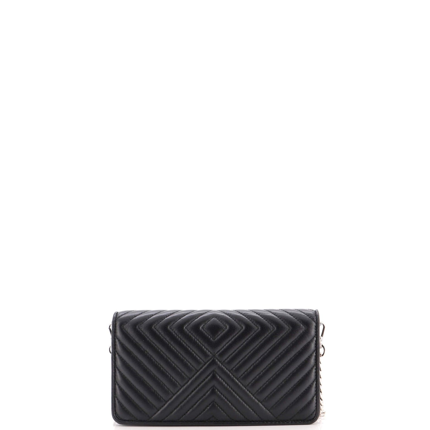 Wallet on Chain Diagramme Quilted Leather Small