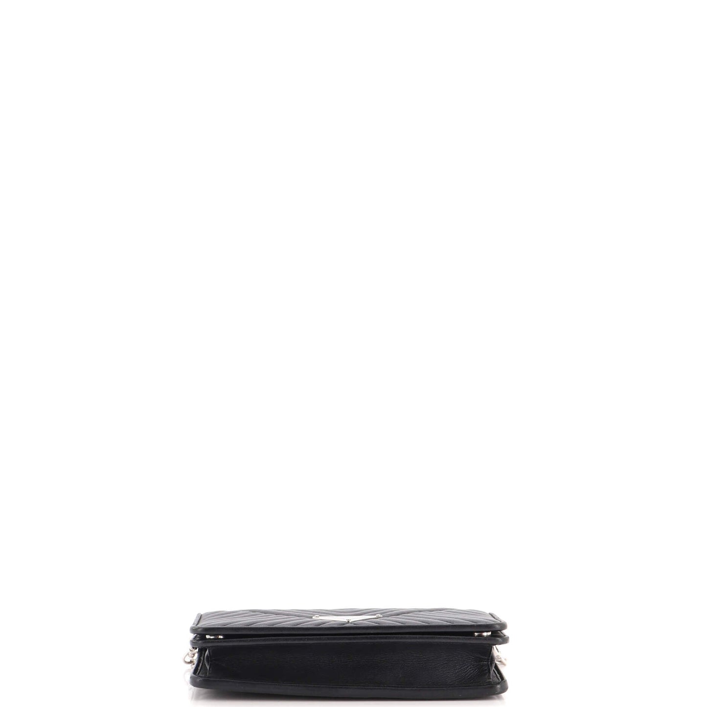 Wallet on Chain Diagramme Quilted Leather Small