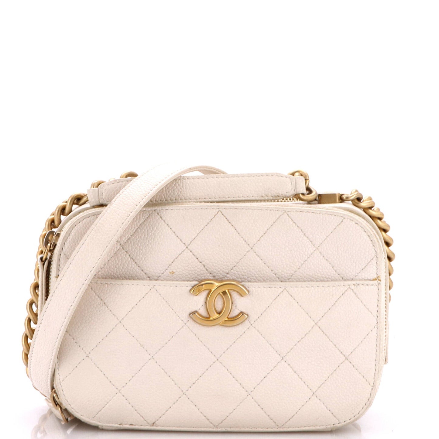 CC Top Handle Camera Bag Quilted Caviar Medium