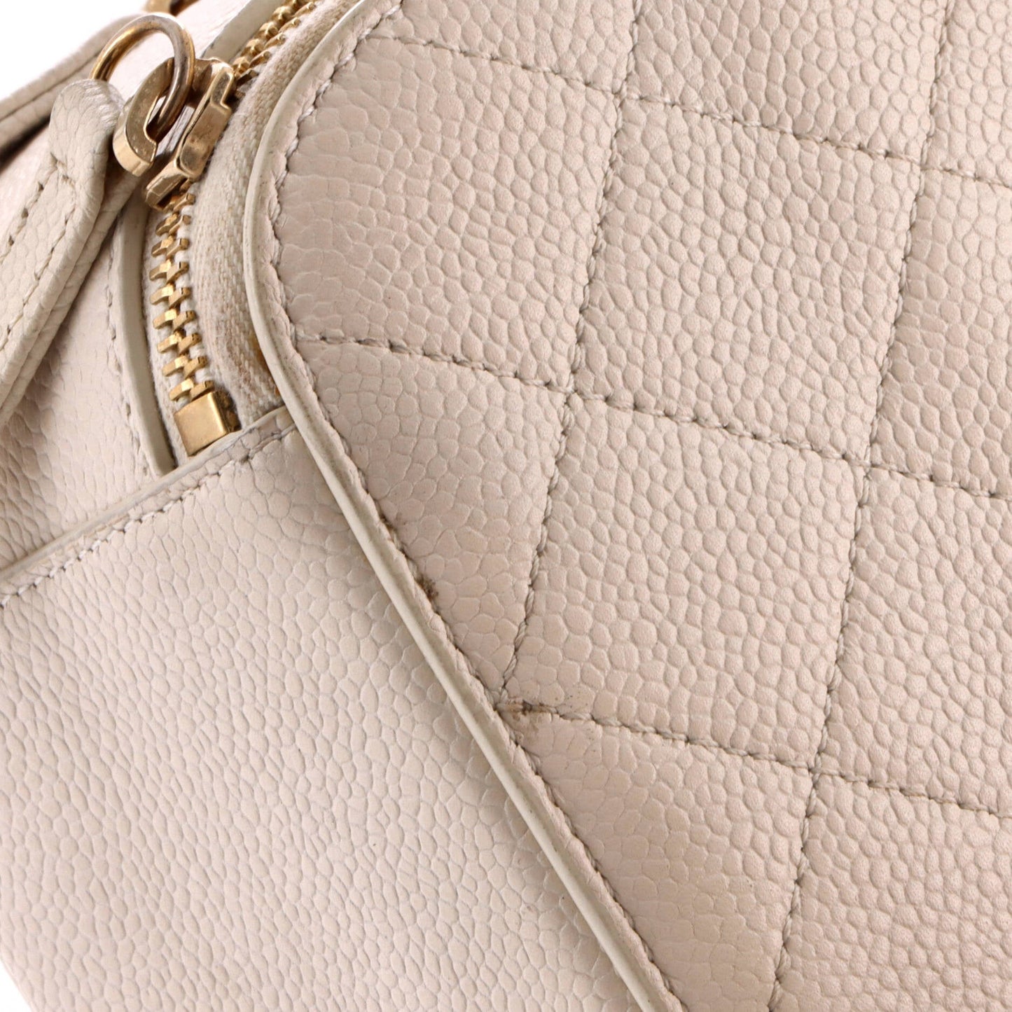 CC Top Handle Camera Bag Quilted Caviar Medium