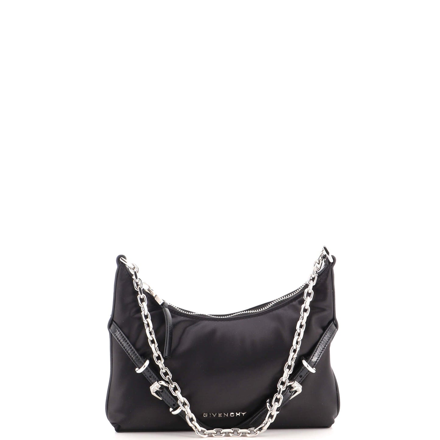 Voyou Party Shoulder Bag Satin with Leather Mini