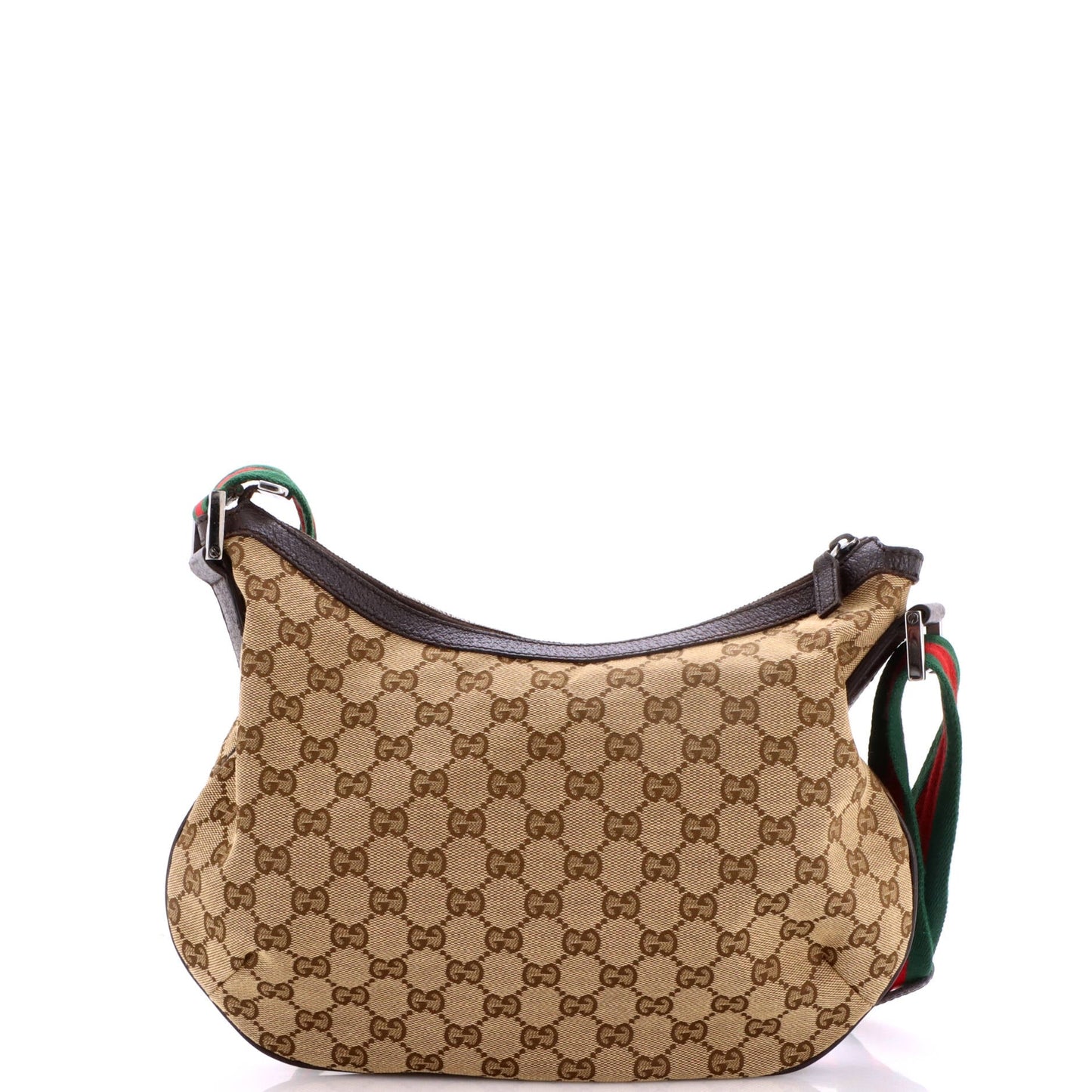 Saddle Zip Messenger Bag GG Canvas with Leather Medium