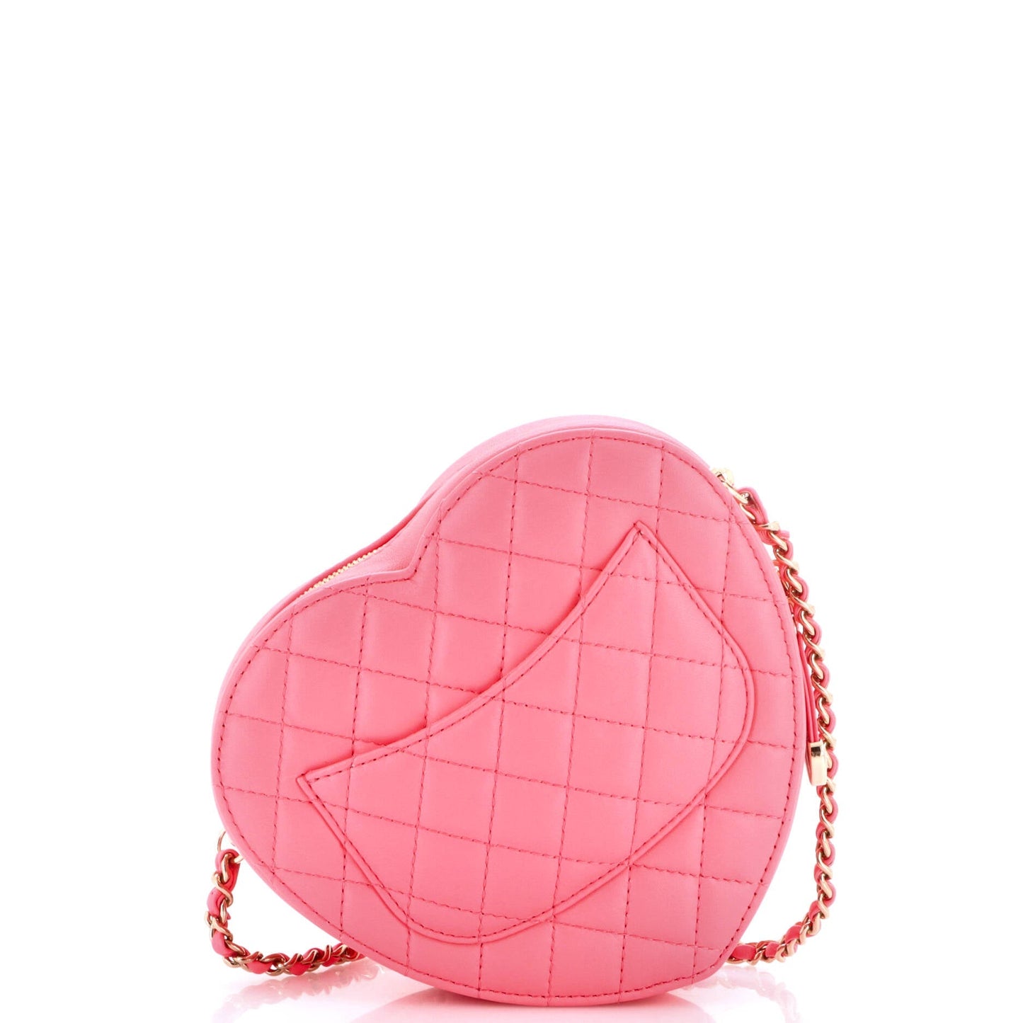 CC in Love Heart Bag Quilted Lambskin Large