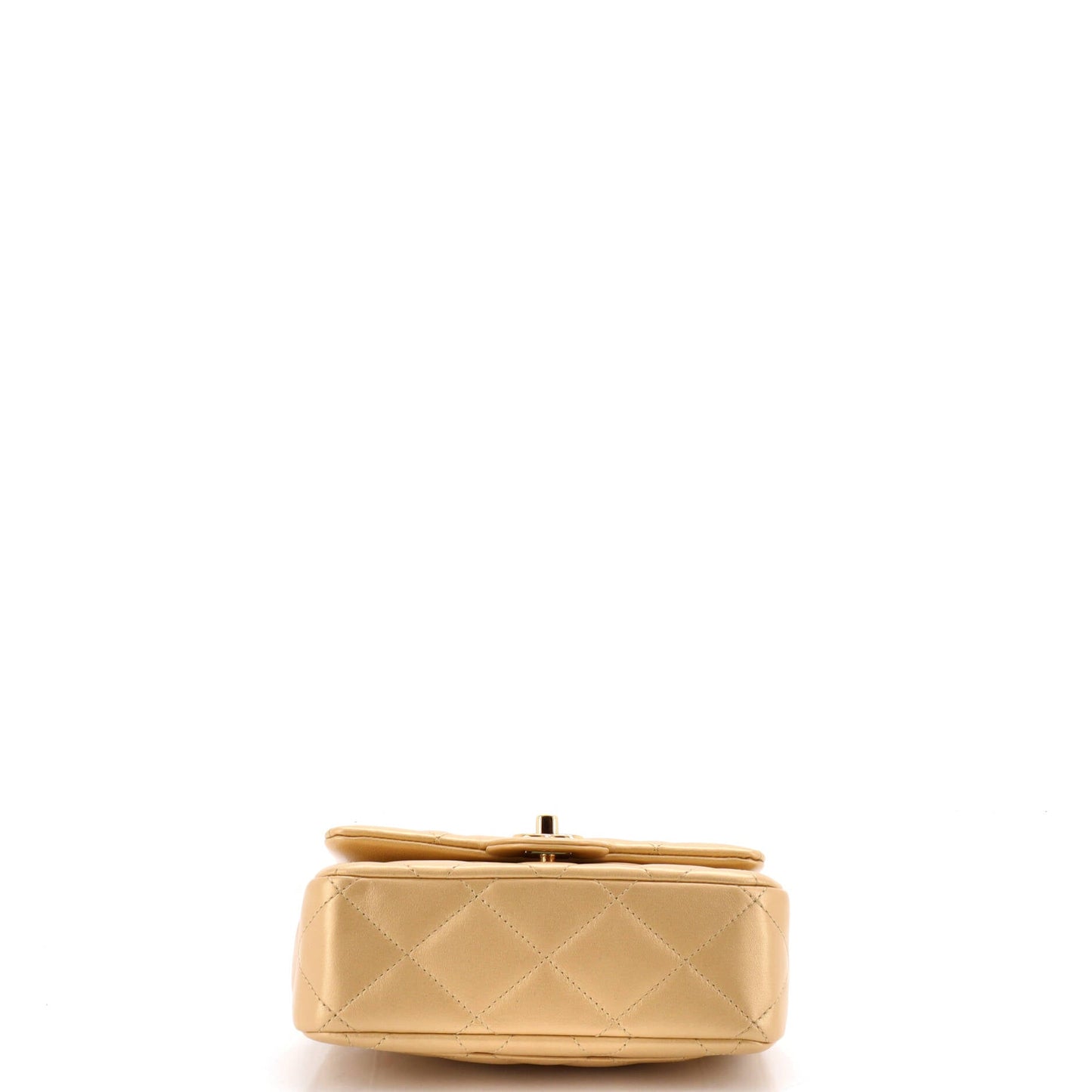 Resin Chain Top Handle Flap Bag Quilted Lambskin Mini