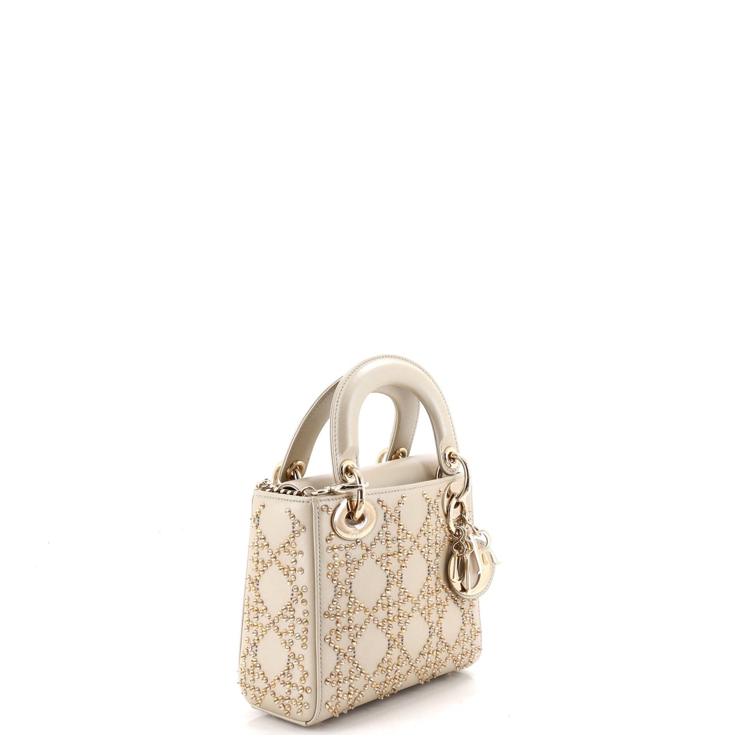 Lady Dior Chain Bag Crystal Embellished Cannage Quilt Leather Mini