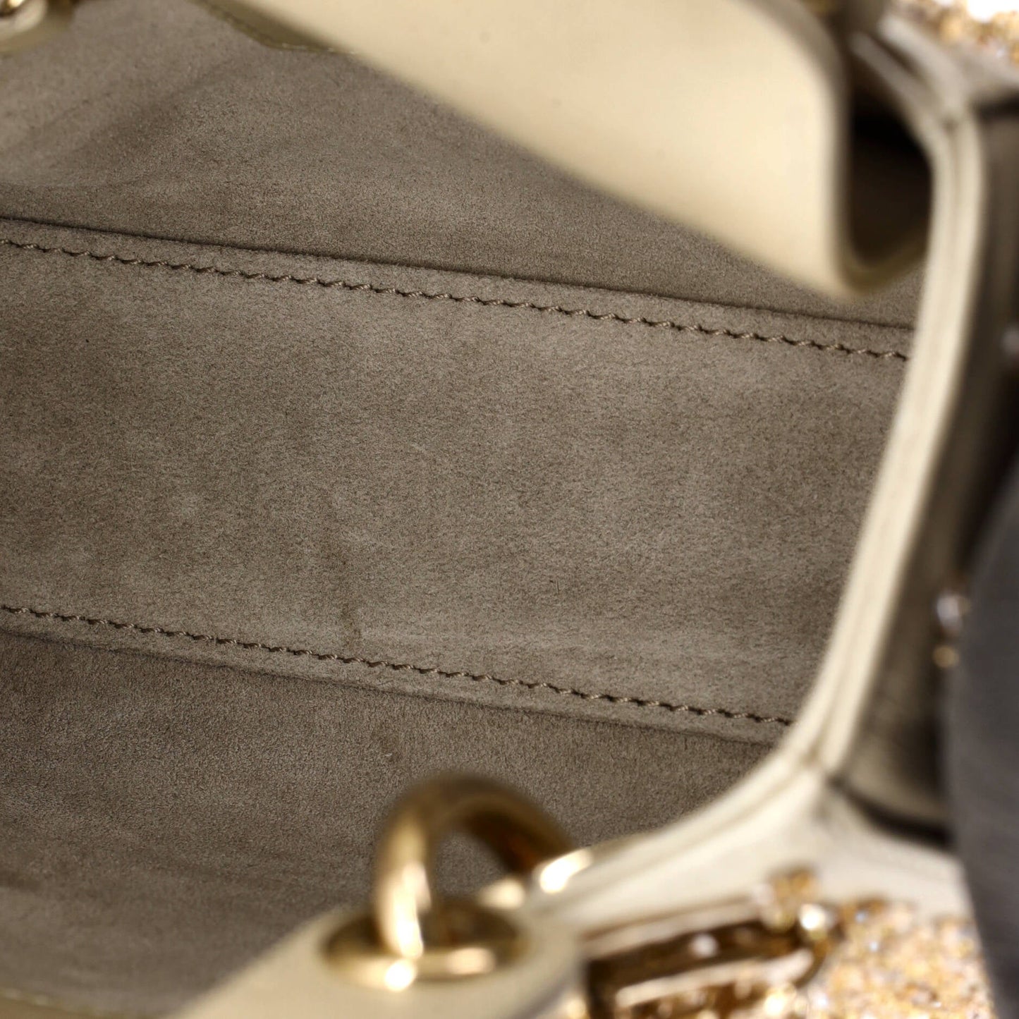 Lady Dior Chain Bag Crystal Embellished Cannage Quilt Leather Mini
