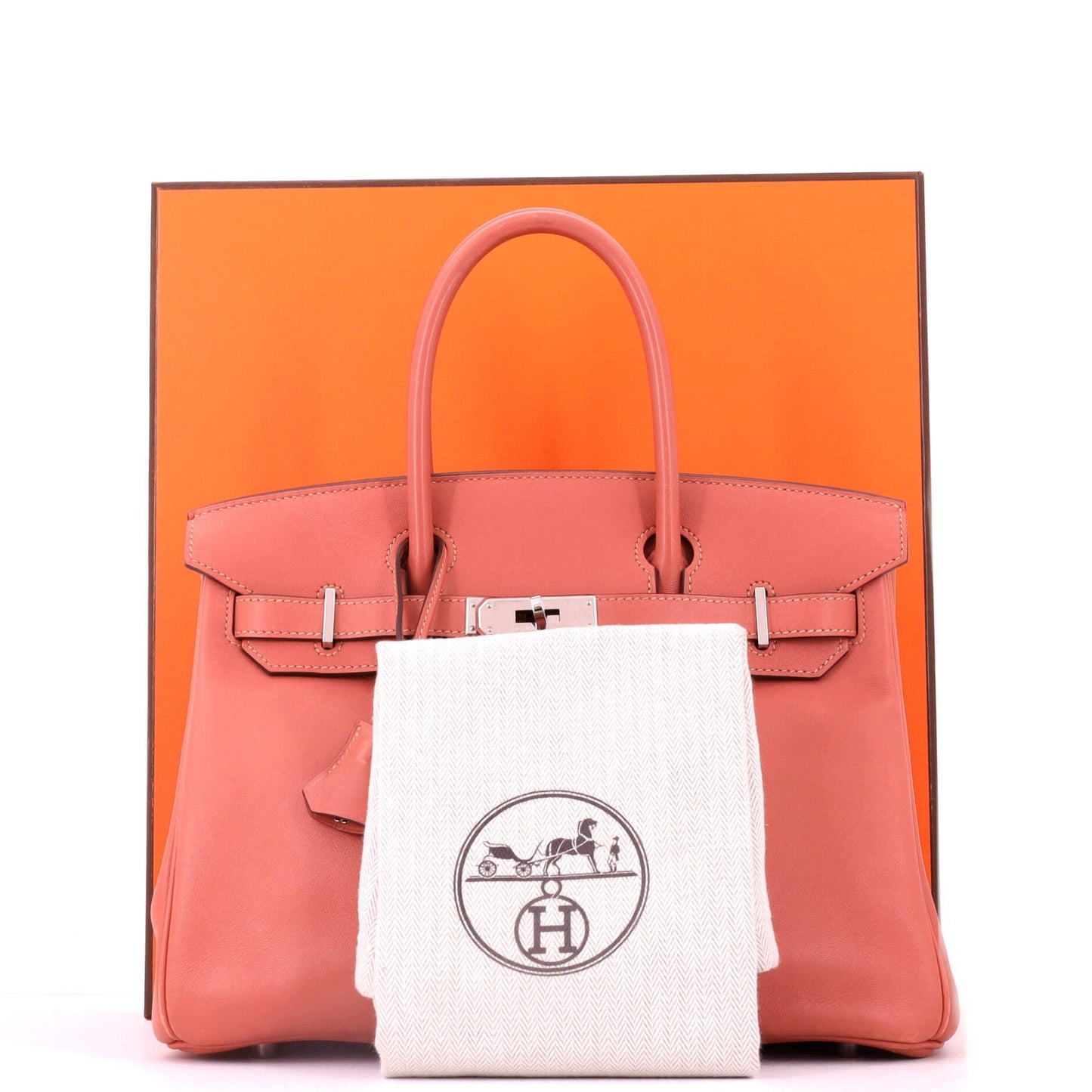 Birkin Handbag Blush Swift with Palladium Hardware 30