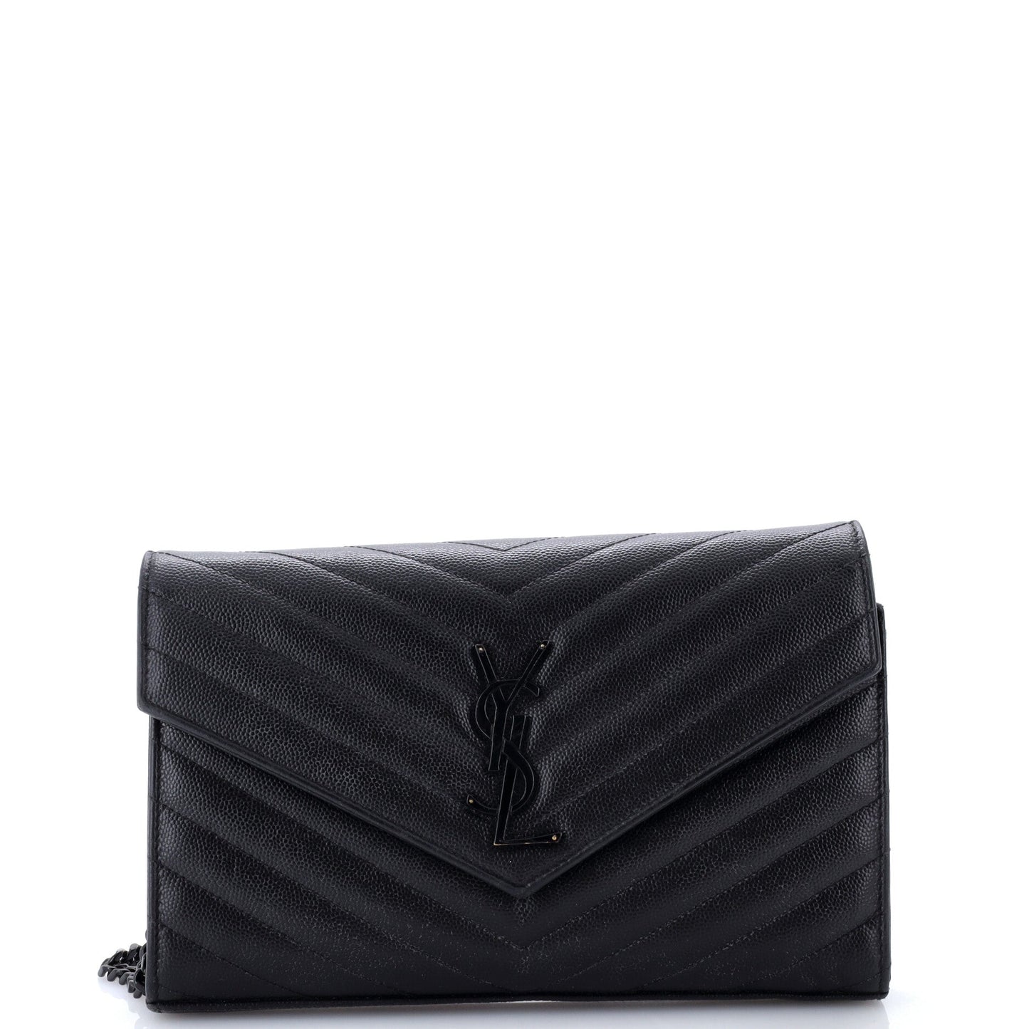 Classic Monogram Wallet on Chain Matelasse Chevron Leather Medium