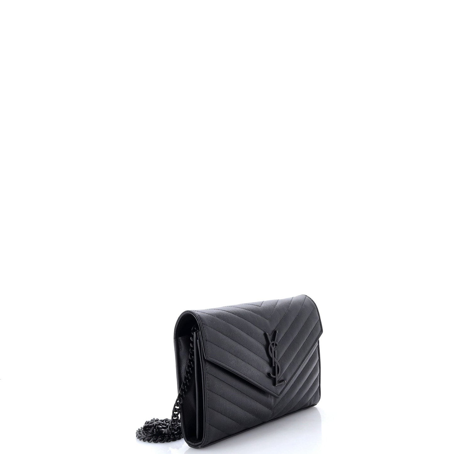 Classic Monogram Wallet on Chain Matelasse Chevron Leather Medium