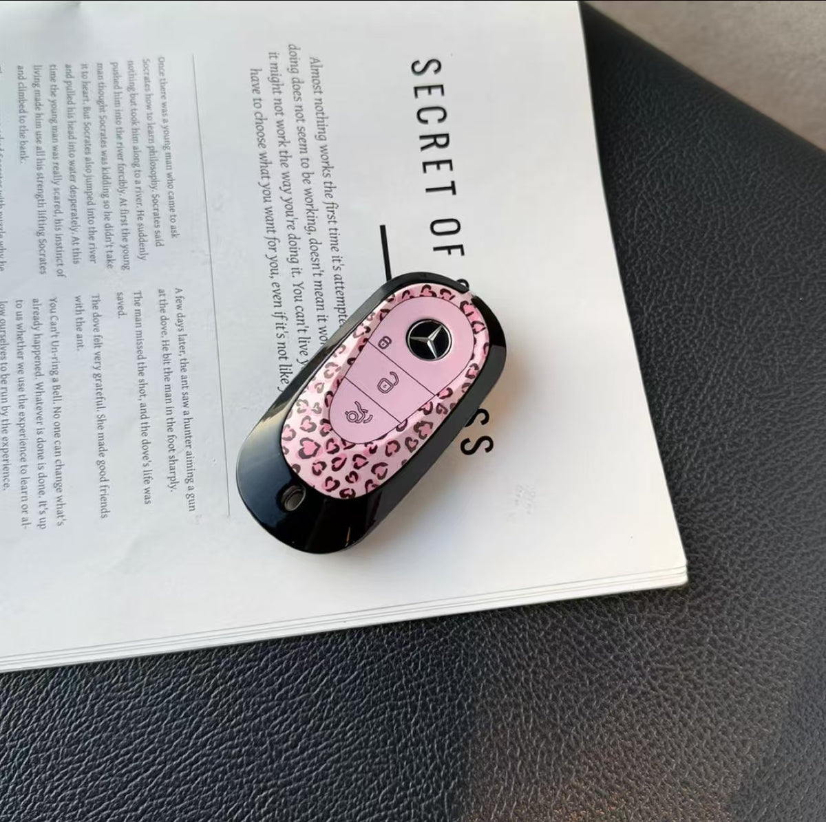 Pink Leopard Keychain-Benz