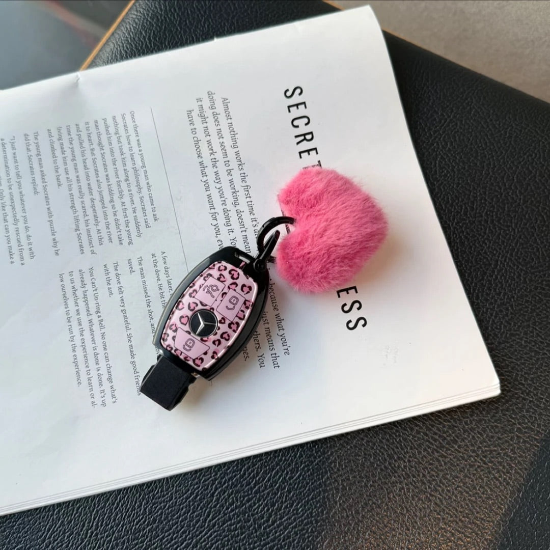 Pink Leopard Keychain-Benz