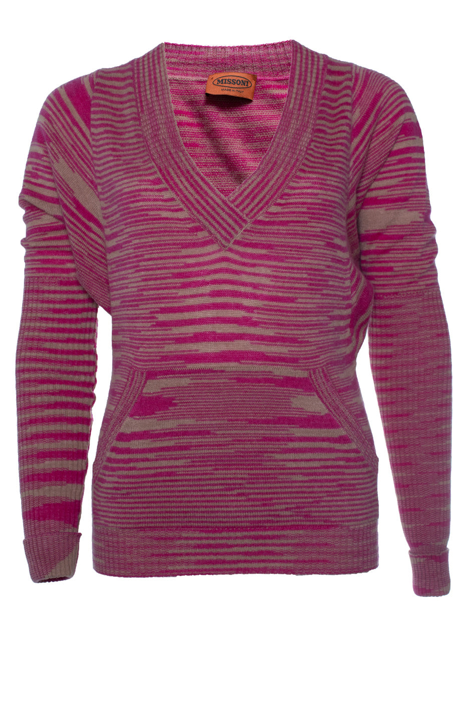 Women's Missoni, striped sweater in pink and beige