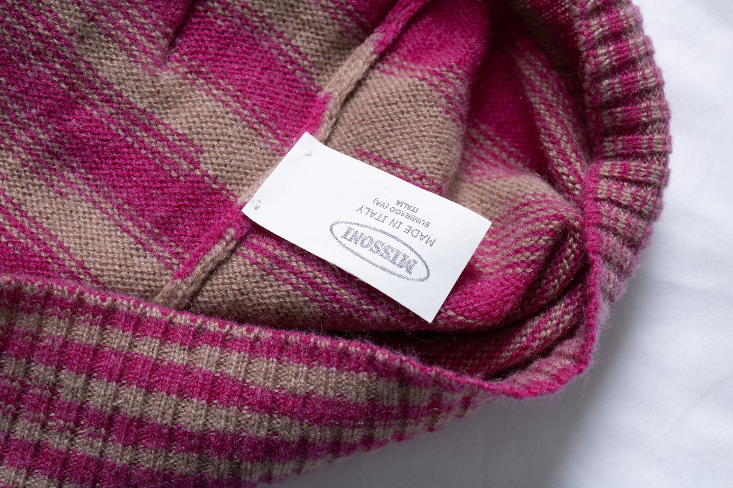 Women's Missoni, striped sweater in pink and beige