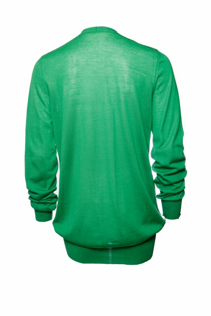 Women's Celine, apple green cashmere cardigan.
