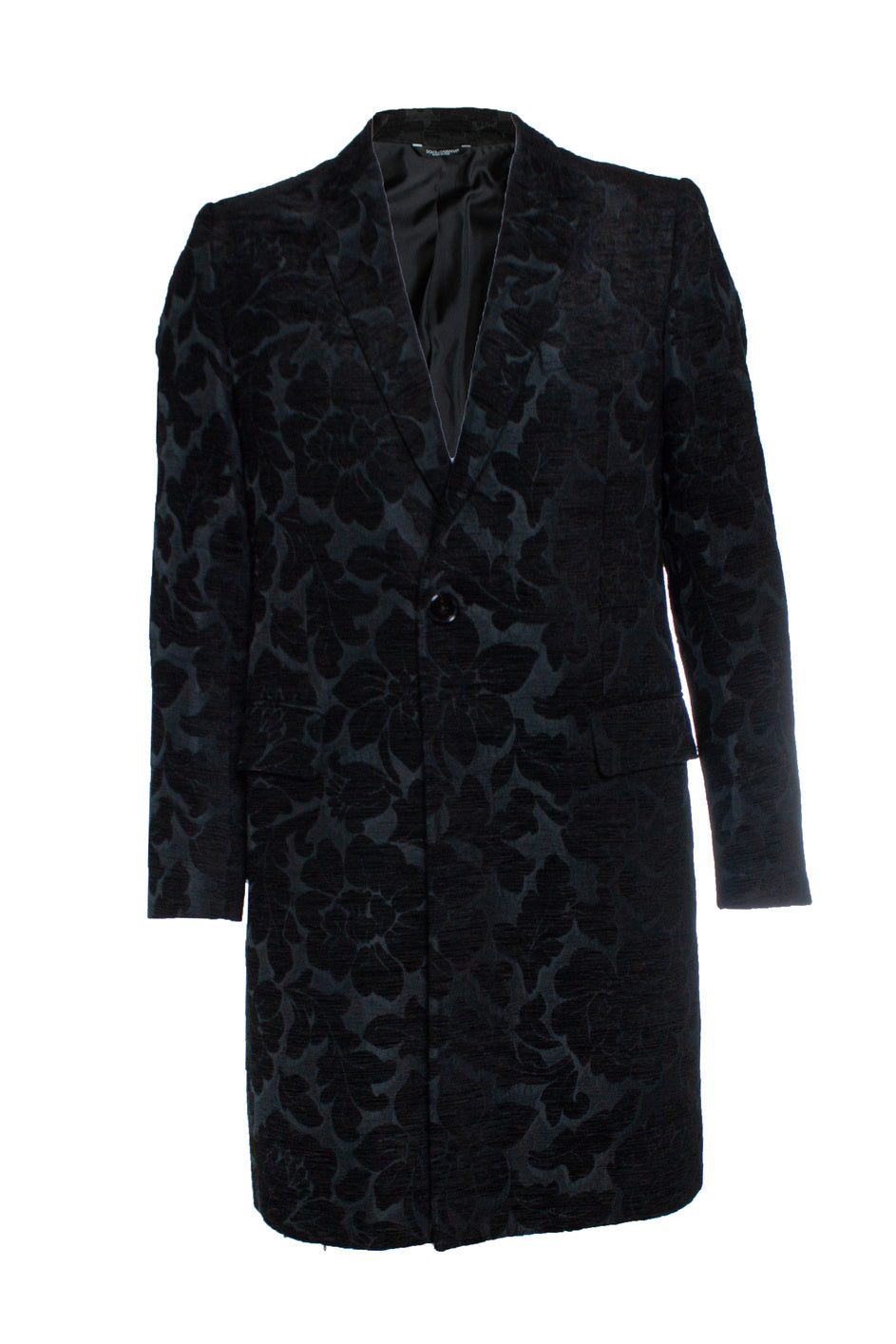 Men's Dolce & Gabbana, Black jacquard woven coat