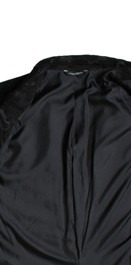 Men's Dolce & Gabbana, Black jacquard woven coat