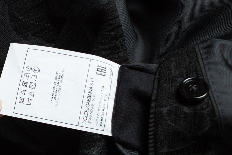 Men's Dolce & Gabbana, Black jacquard woven coat