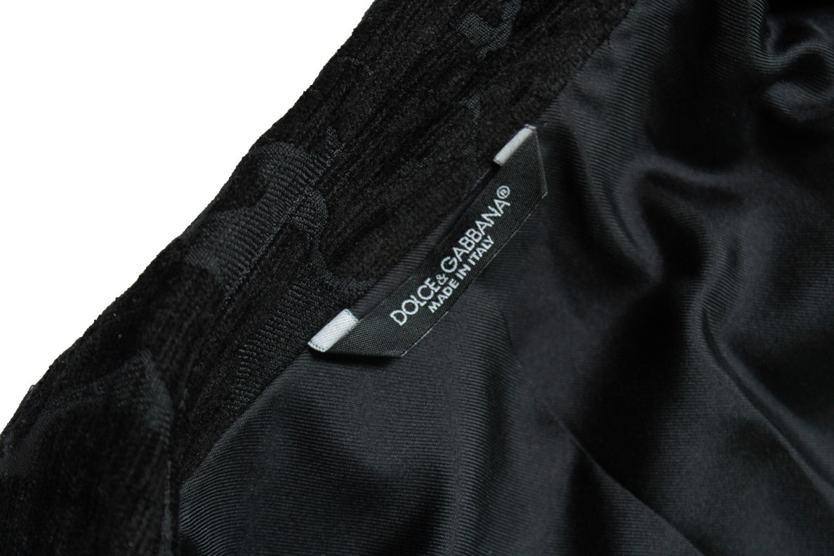 Men's Dolce & Gabbana, Black jacquard woven coat