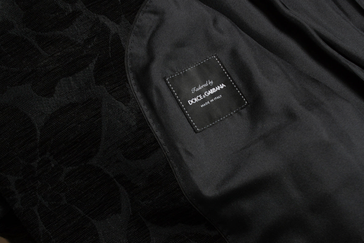 Men's Dolce & Gabbana, Black jacquard woven coat