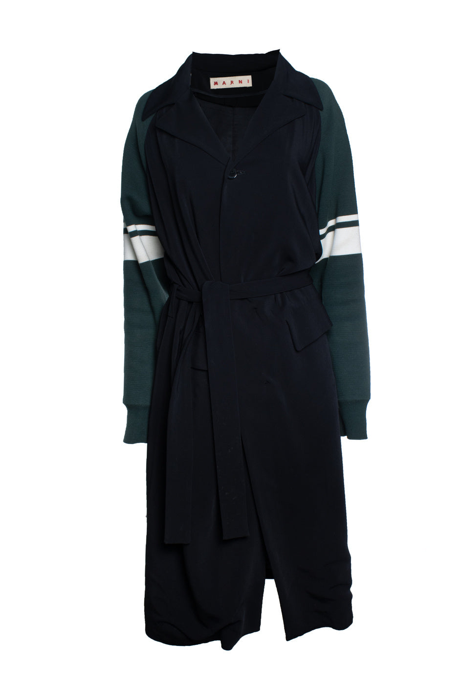 Women's Marni, Black coat with green sleeves