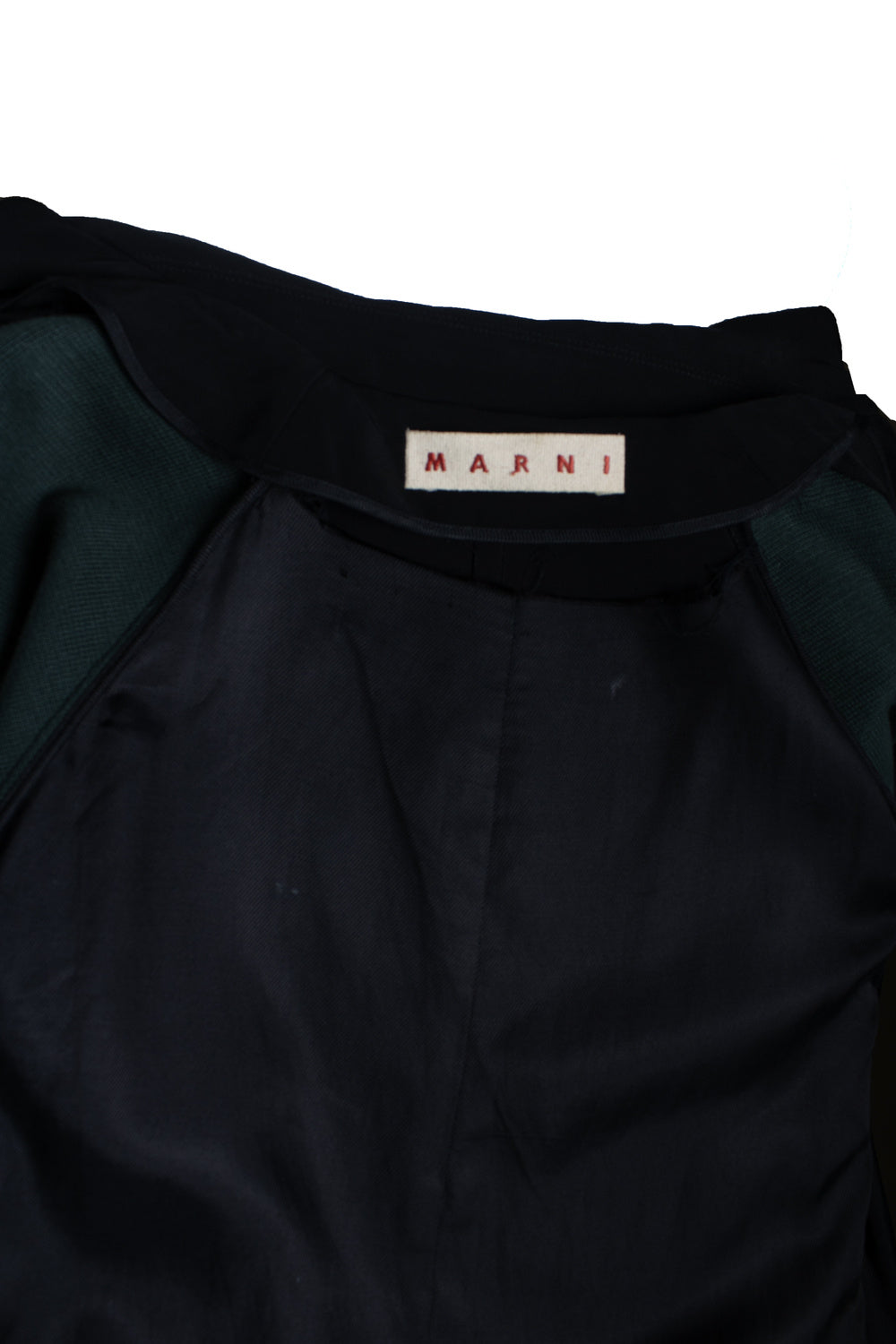 Women's Marni, Black coat with green sleeves