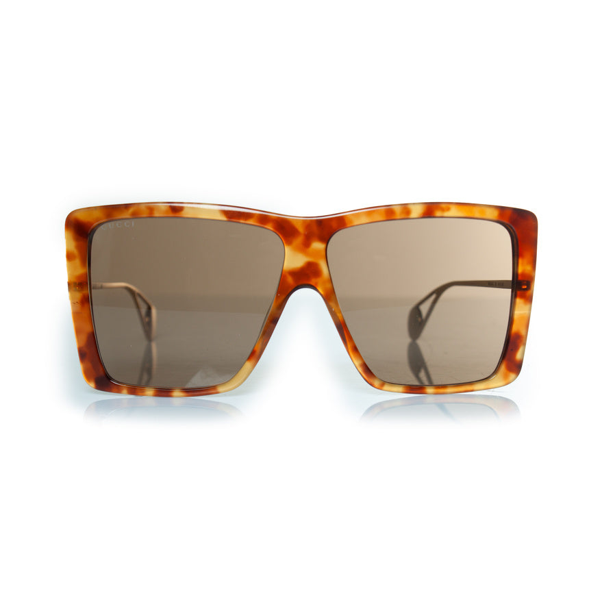 Gucci, Havana brown oversized sunglasses