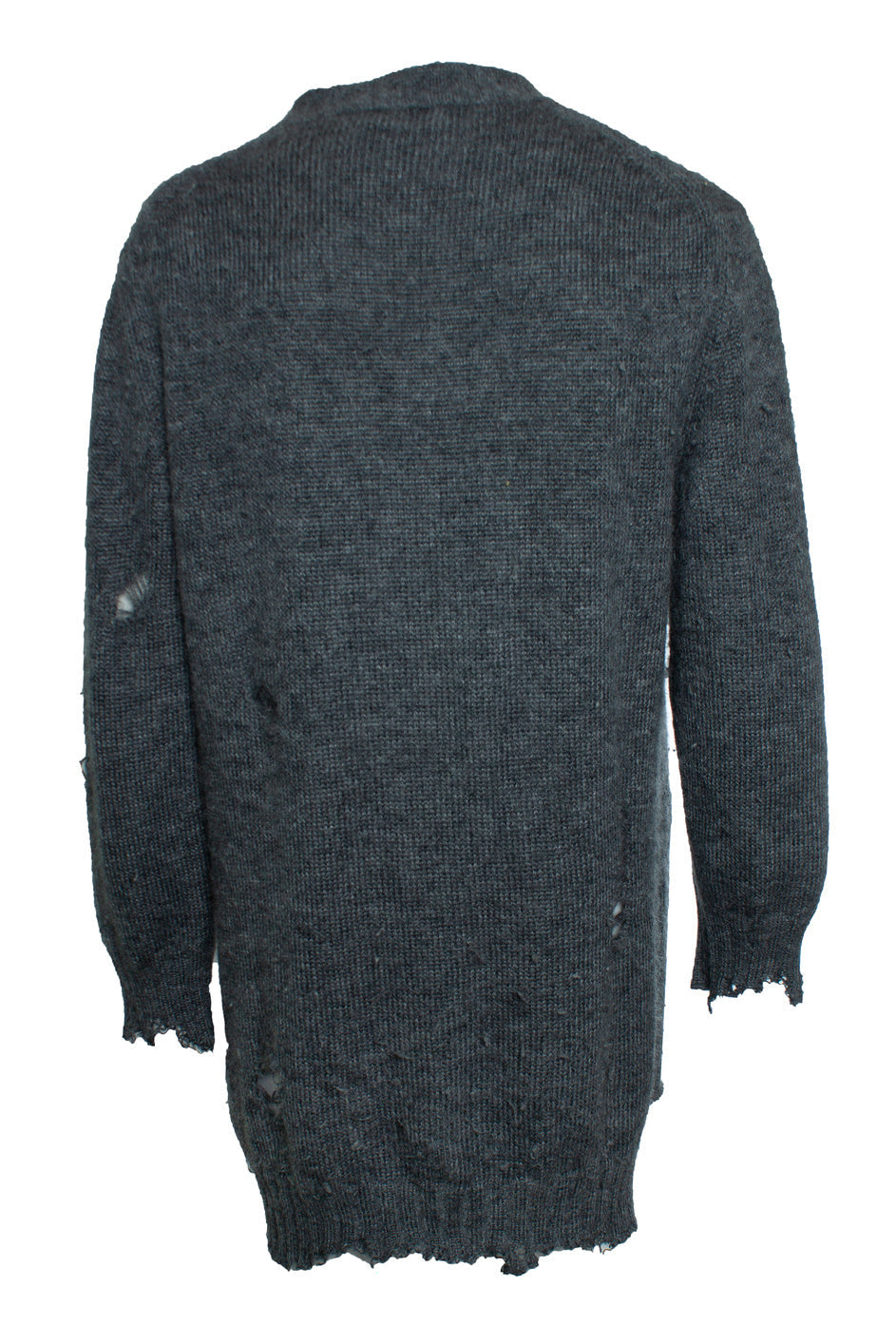 Men's Alexander McQueen, Grey distressed cardigan
