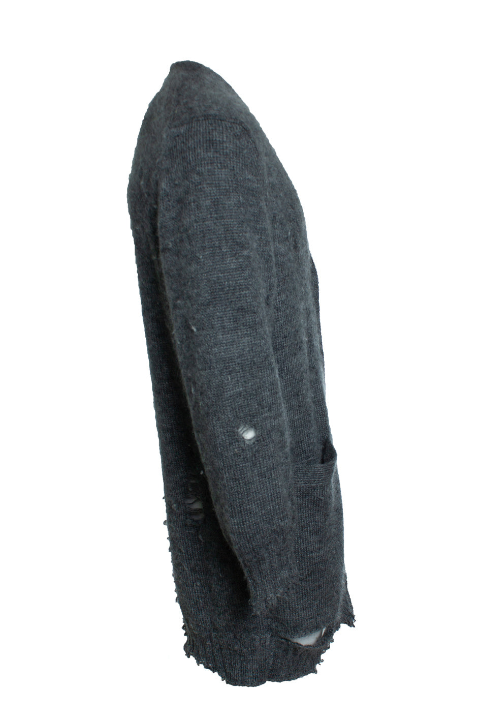 Men's Alexander McQueen, Grey distressed cardigan