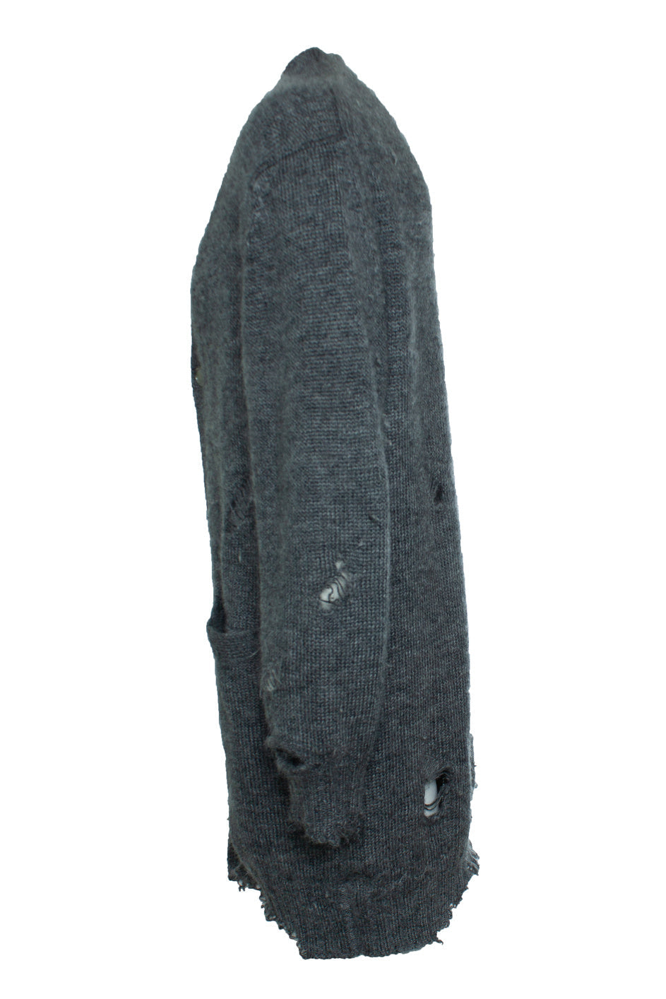 Men's Alexander McQueen, Grey distressed cardigan