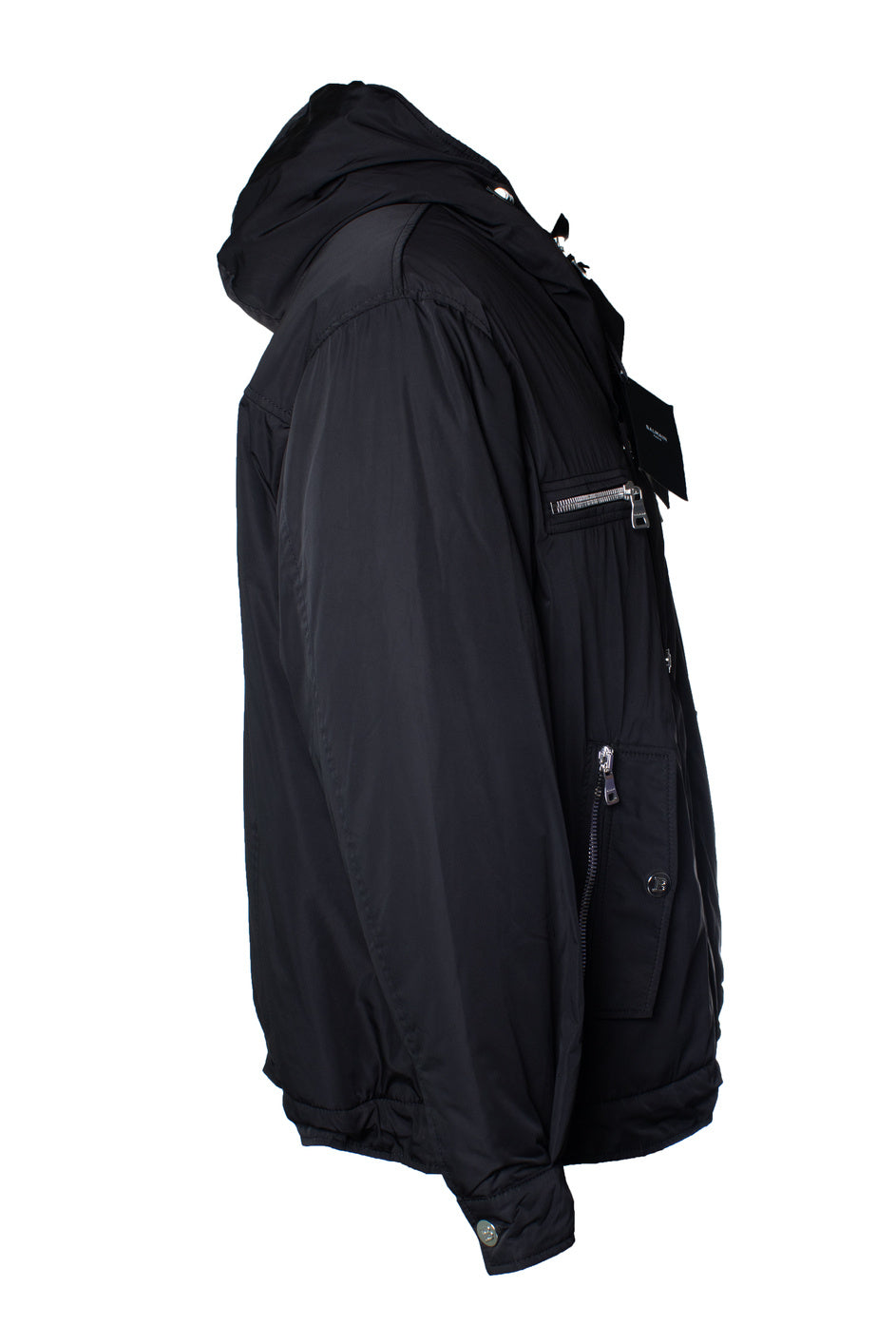 Men's Balmain, hooded bomber jacket in black