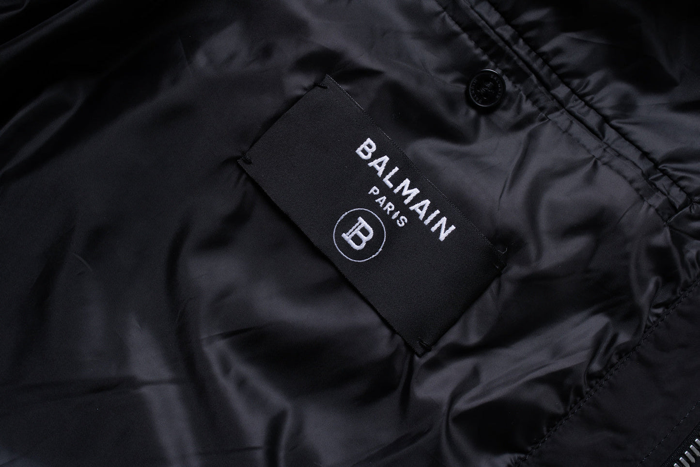 Men's Balmain, hooded bomber jacket in black
