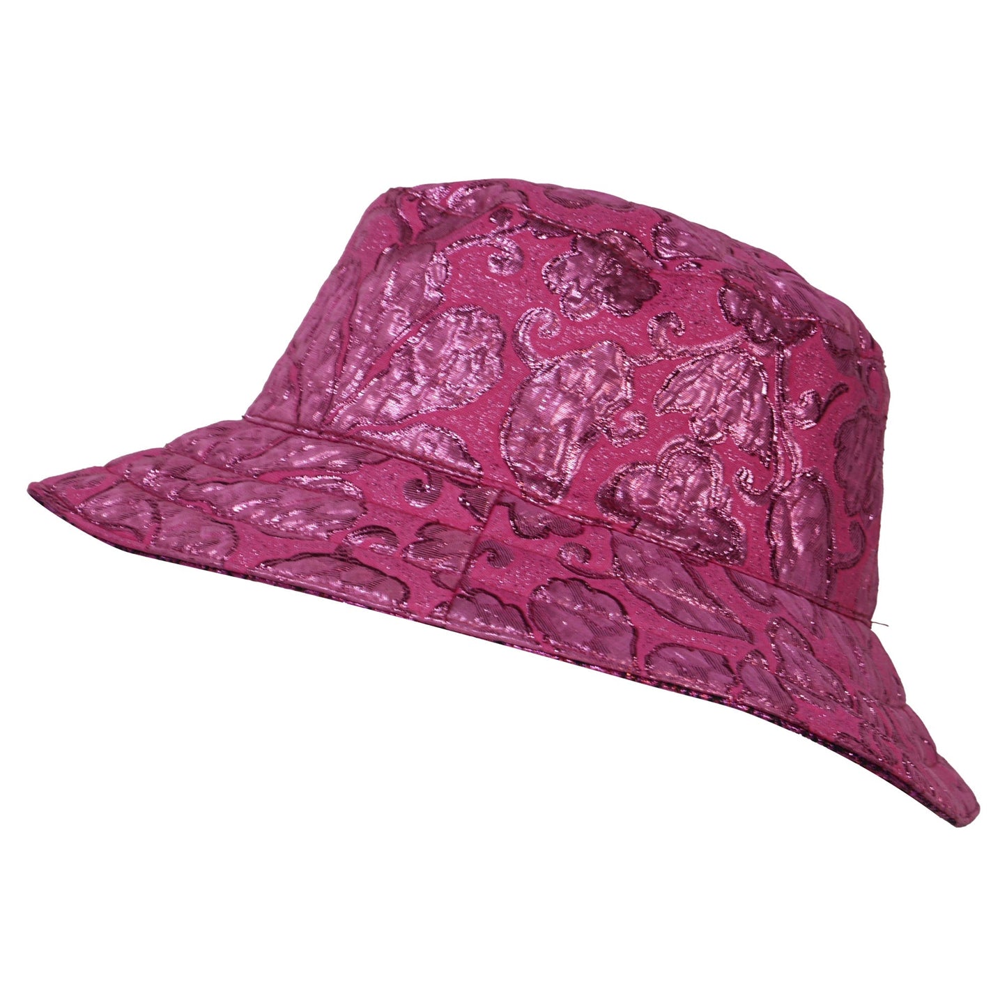 Gucci Lamé GG Monogram Reversible Bucket in Pink Polyamide