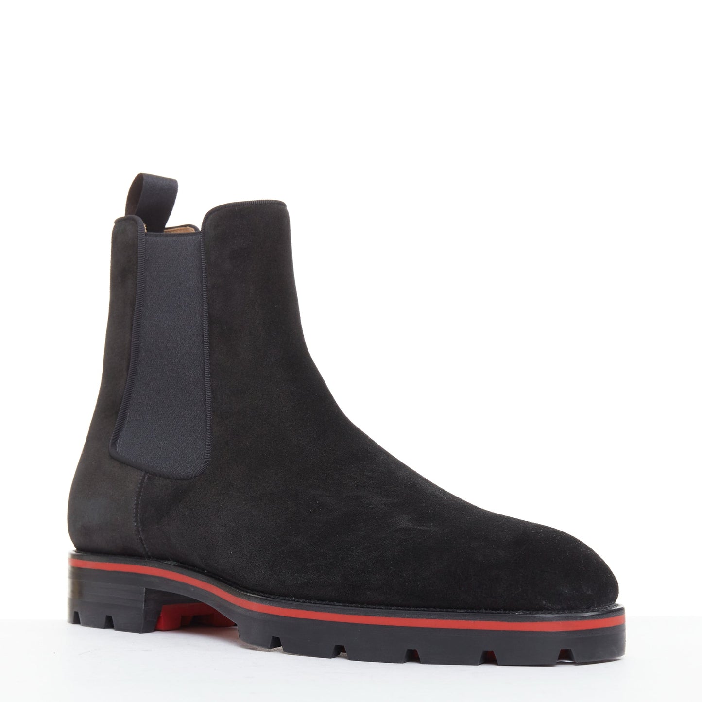 Men's Christian Louboutin Suede Lug Sole Boots