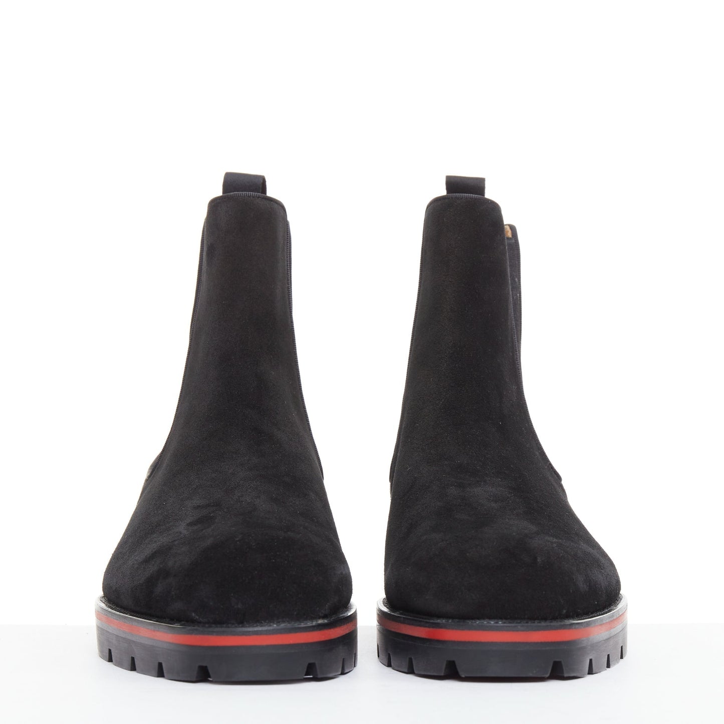 Men's Christian Louboutin Suede Lug Sole Boots