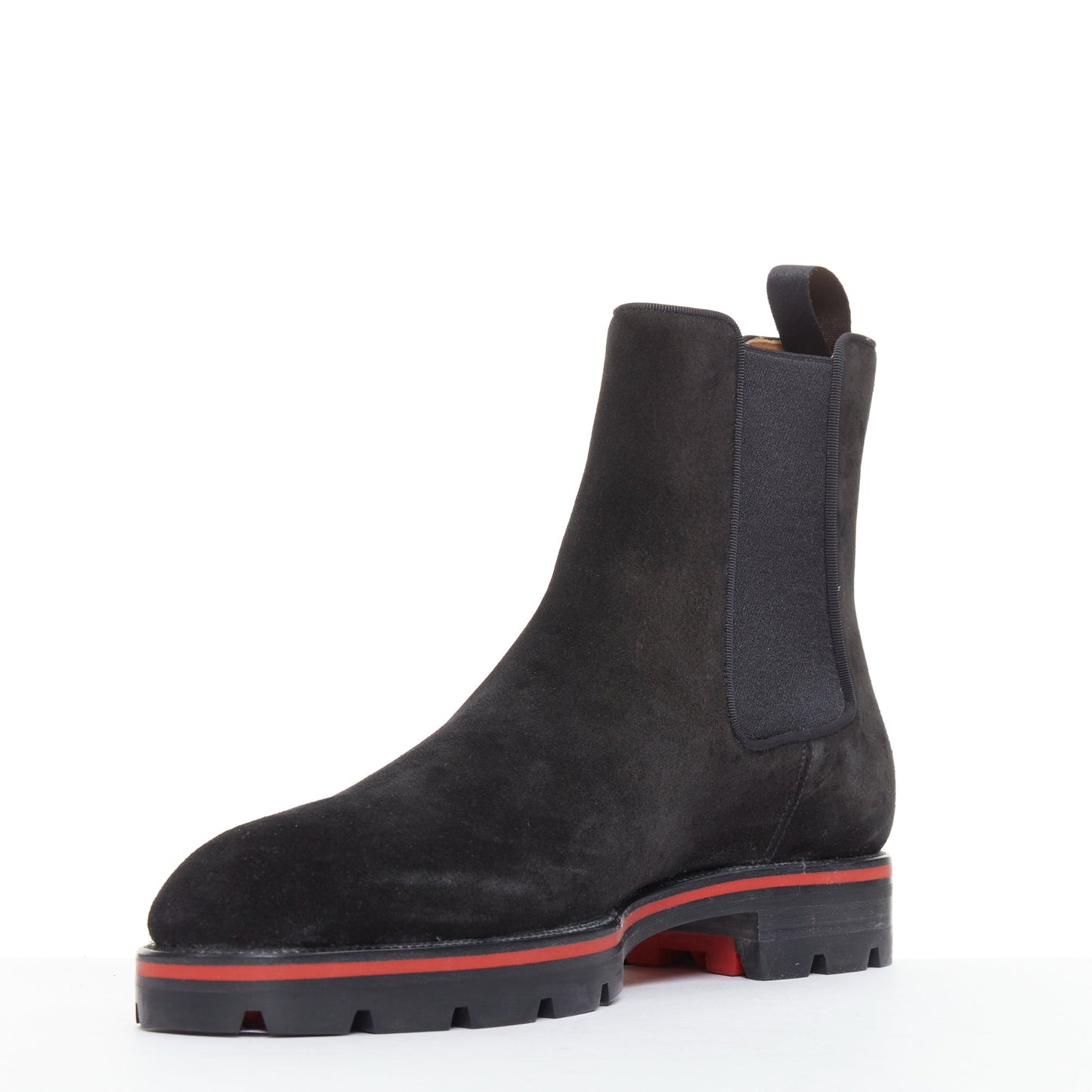Men's Christian Louboutin Suede Lug Sole Boots