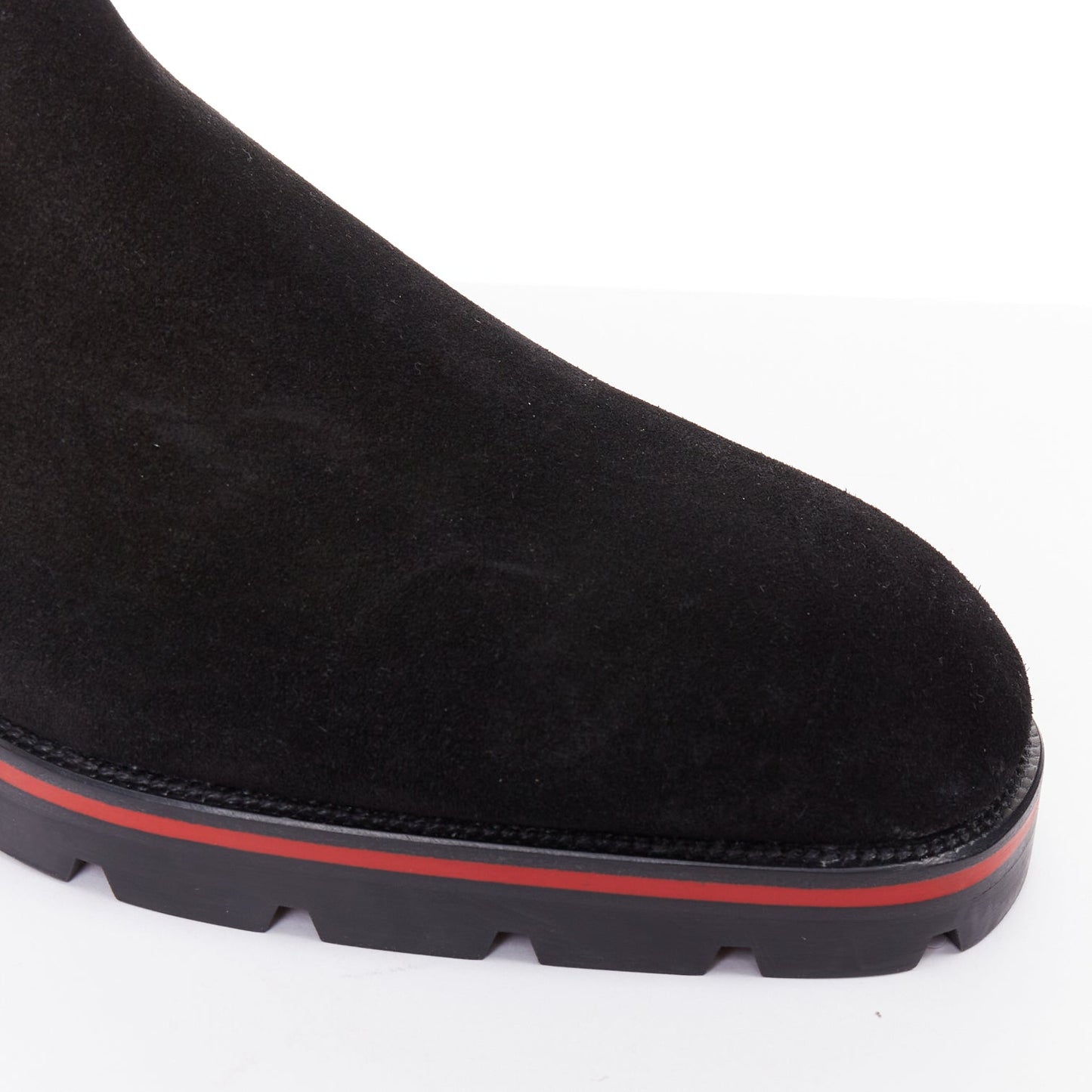 Men's Christian Louboutin Suede Lug Sole Boots