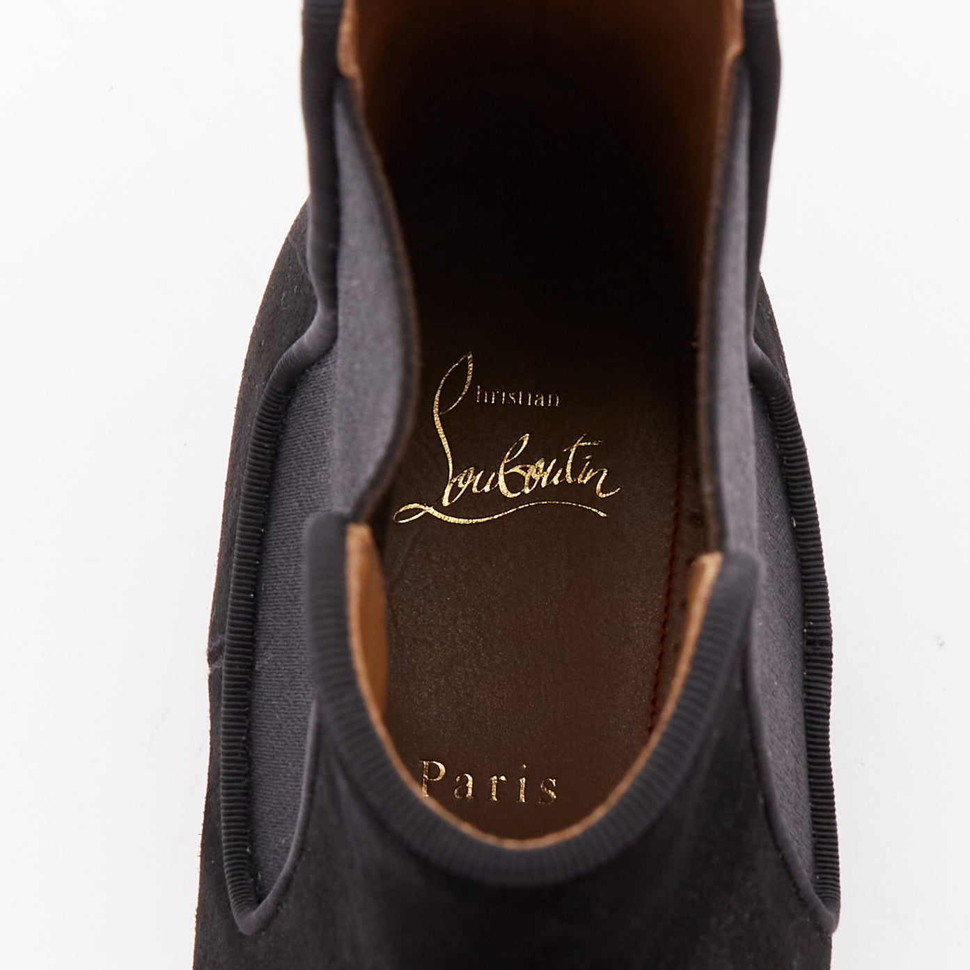 Men's Christian Louboutin Suede Lug Sole Boots